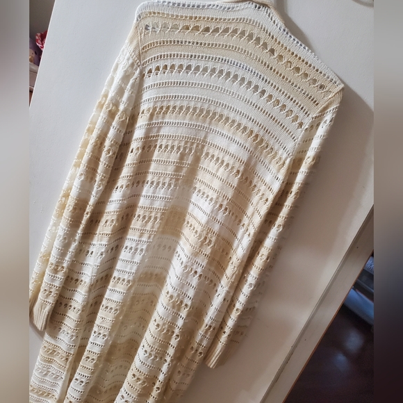 Long cream/white cardigan M - Picture 2 of 3